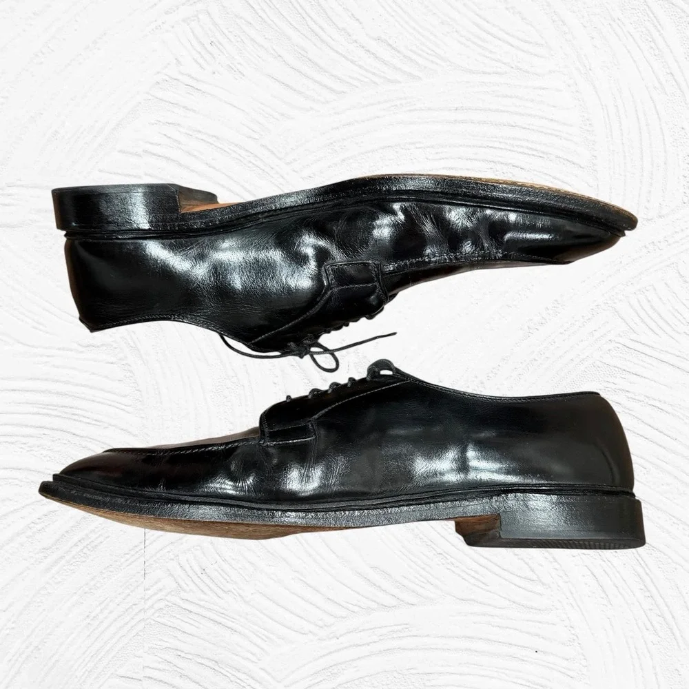 Allen Edmonds Men's Leather Seneca 12 B Black Split-Toe Derby Shoe Lace Up